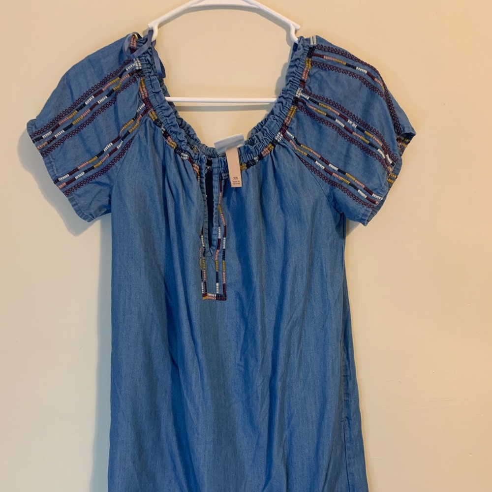 Mid length denim dress